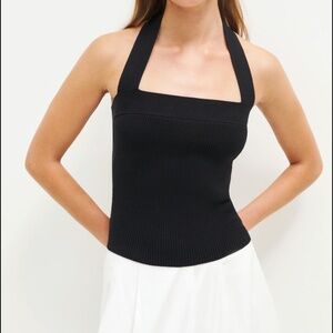 Reformation Galina Cotton Sweater Tank Black - Size S
